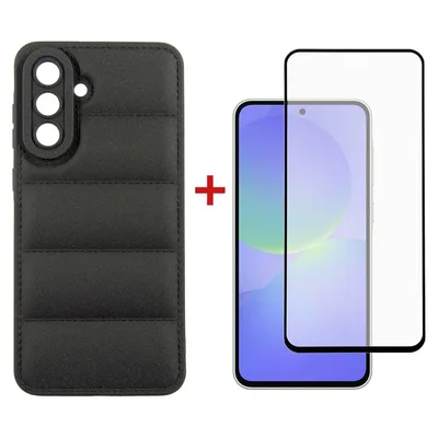 Чохол до мобільного телефона Dengos Kit Samsung Galaxy A36 5G Soft + glass (Black) (DG-KM-140)