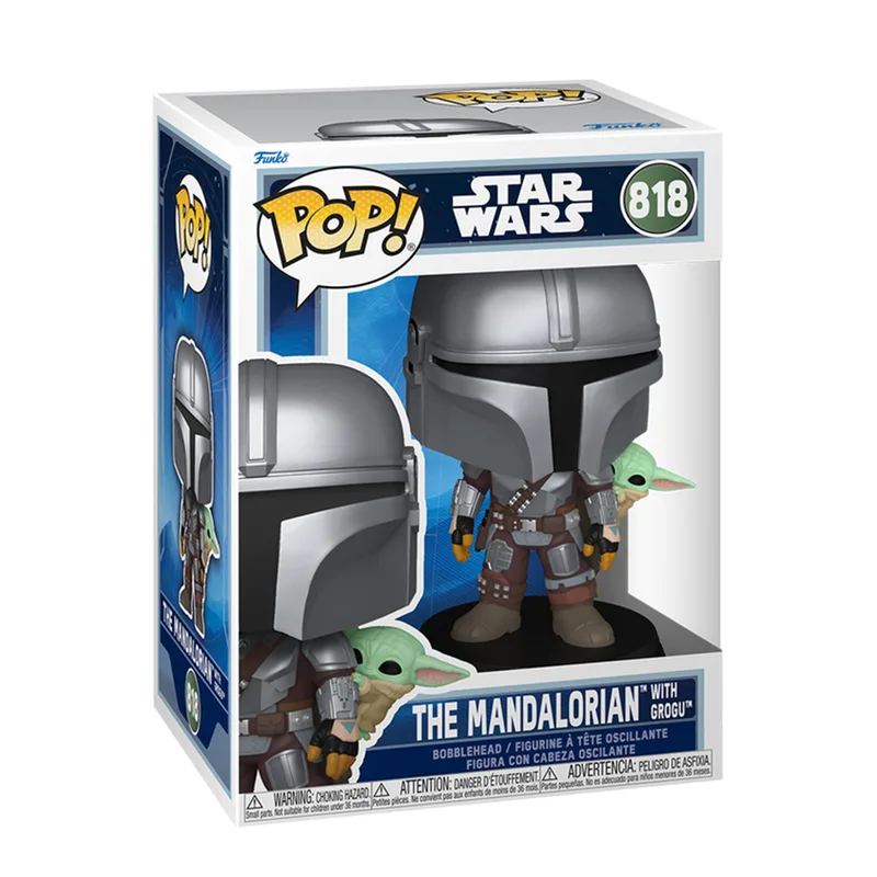 Фігурка Funko Pop серії Мандалорець - Мандалорець з Ґроґу на спині (90443)