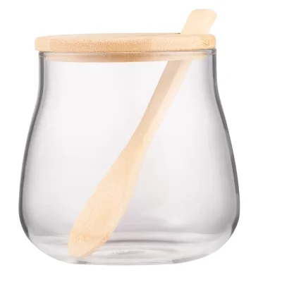 Ємність для сипучих продуктів Ardesto Midori Sugar 500мл, скло, бамбук, прозорий (AR1350BHB)