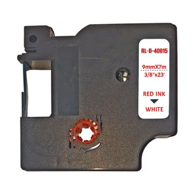Стрічка для принтера етикеток UKRMARK RL-D-40913P-BK/WT, аналог DYMO S0720680, 9мм х 7м. (900291)