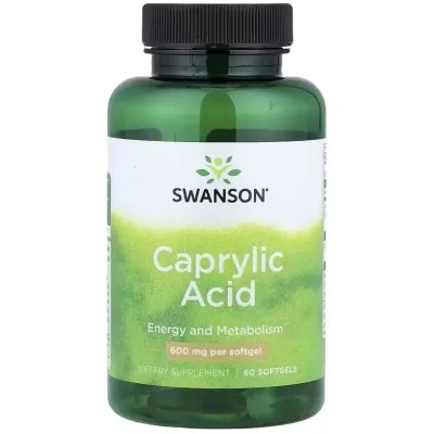 Вітамінно-мінеральний комплекс Swanson Каприлова кислота, 600 мг, Caprylic Acid, 60 гелевих капсул (SWV02096)