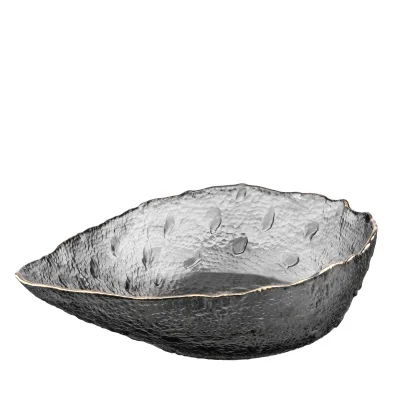 Салатник ARDESTO Leaf 17.5см, скло, сірий (AR5010)