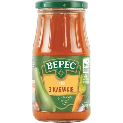 Овочева консервація Верес Ікра з кабачків Екстра 500 г (4823105400560)