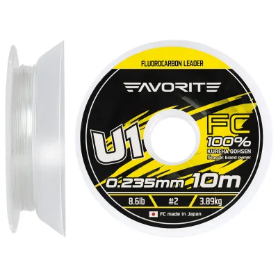 Флюорокарбон Favorite U1 FC 10m 2.0/0.235mm 8.6lb/3.89kg (1693.11.79)