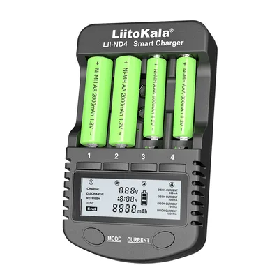 Зарядний пристрій для акумуляторів Liitokala 4 Slots, LED, Ni-Mh, Ni-Cd, AA, AAA, AAAA, С (Lii-ND4)