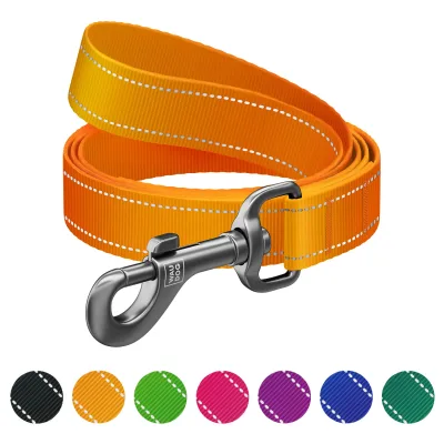 Повідець для собак WAUDOG Nylon Mono світловідбивний, S, Ш 15 мм, Д 300 см, помаранчевий (46434)
