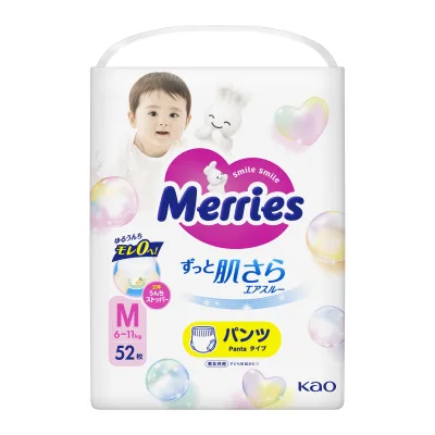 Підгузки Merries Трусики Super Jumbo M 6-11 кг 52 шт (4901301418579)