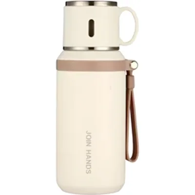 Термос Merlion з чашкою 0,6 л, білий (TermTea-600/White)