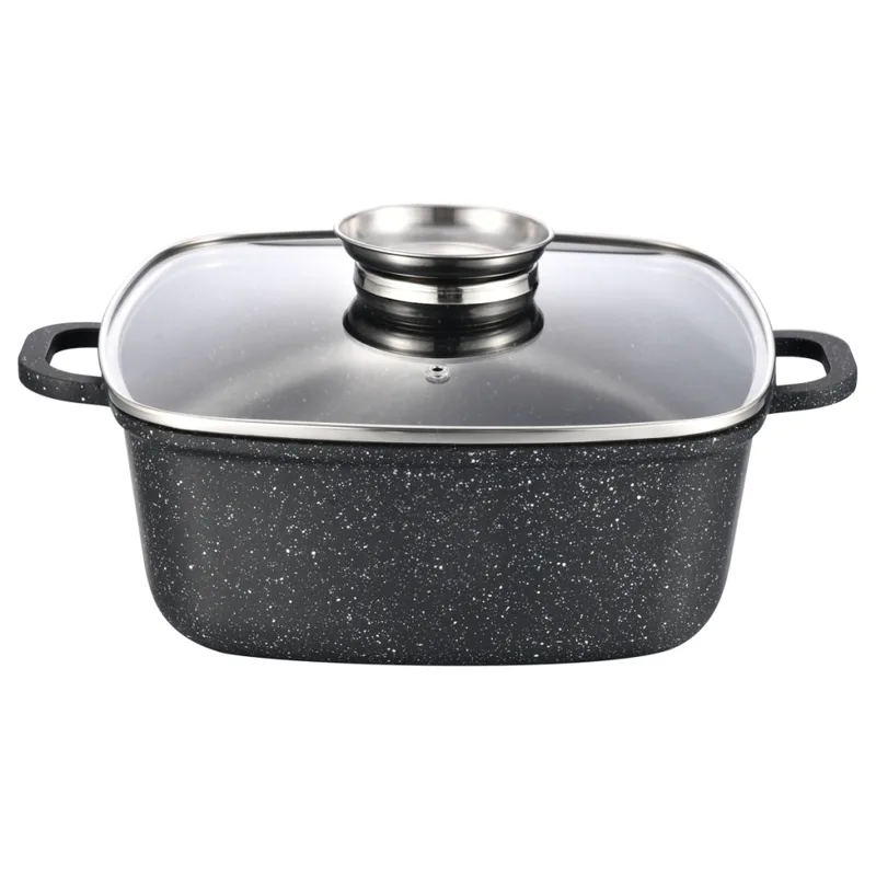 Каструля Gusto квадратна покриття Marble 4,4 л (GT-2504-24)