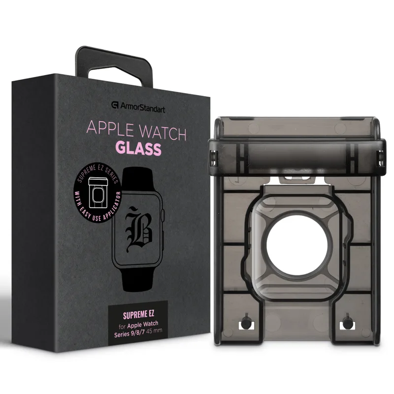 Скло захисне Armorstandart Supreme Black Icon EZ Apple Watch Series 9/8/7 45 mm (ARM91475)