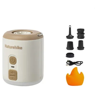 Насос для надувних меблів Naturehike CNK2300DQ022 + нічник + вентилятор, бежевий (6976507665971)