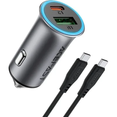 Зарядний пристрій Acefast 1xUSB-C PD95W + 1xUSB gray (6974316285304)