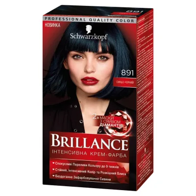 Фарба для волосся Brillance 891-Синьо-чорний 142.5 мл (4015000509848)