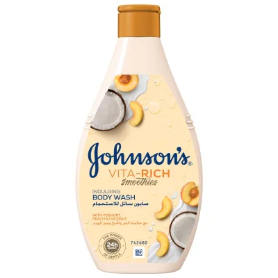 Гель для душу Johnson's Vita-Rich Релаксний з йогуртом, кокосом і екстрактом персика 250 мл (3574661385198/3574661385617)