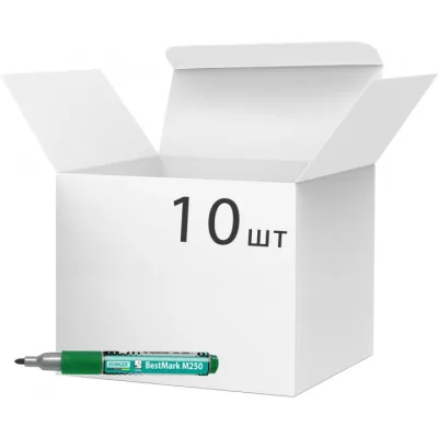 Маркер Stanger водостійкий, 1-3 мм, з грипом зелений 10 шт (MARKER-PER-STM250G10)