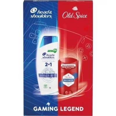 Набір косметики Head & Shoulders Шампунь проти лупи Основний догляд 2-в-1 330 мл + Дезодорант-стік Old Spice Whitewater 50 мл (8006530042710)