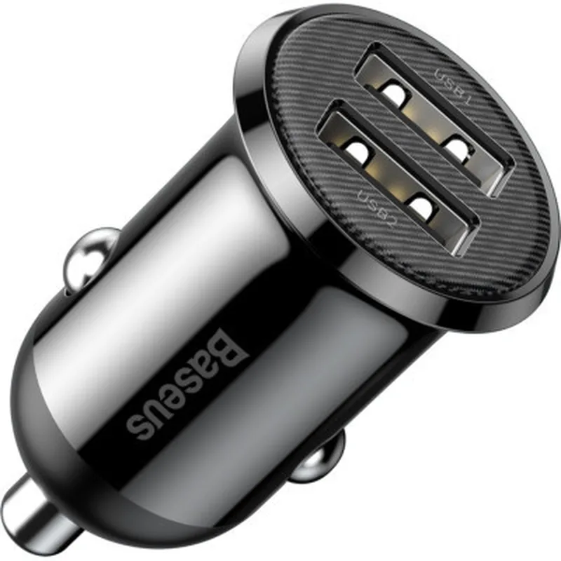 Зарядний пристрій Baseus Grain Pro Car Charger (Dual USB 4.8A ) USB Black (CCALLP-01)