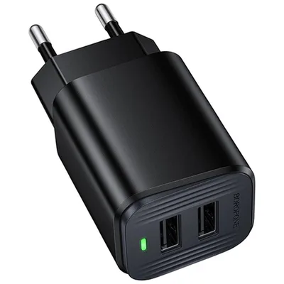 Зарядний пристрій BOROFONE BAS81A 2xUSB 10.5W black (6941991126628)