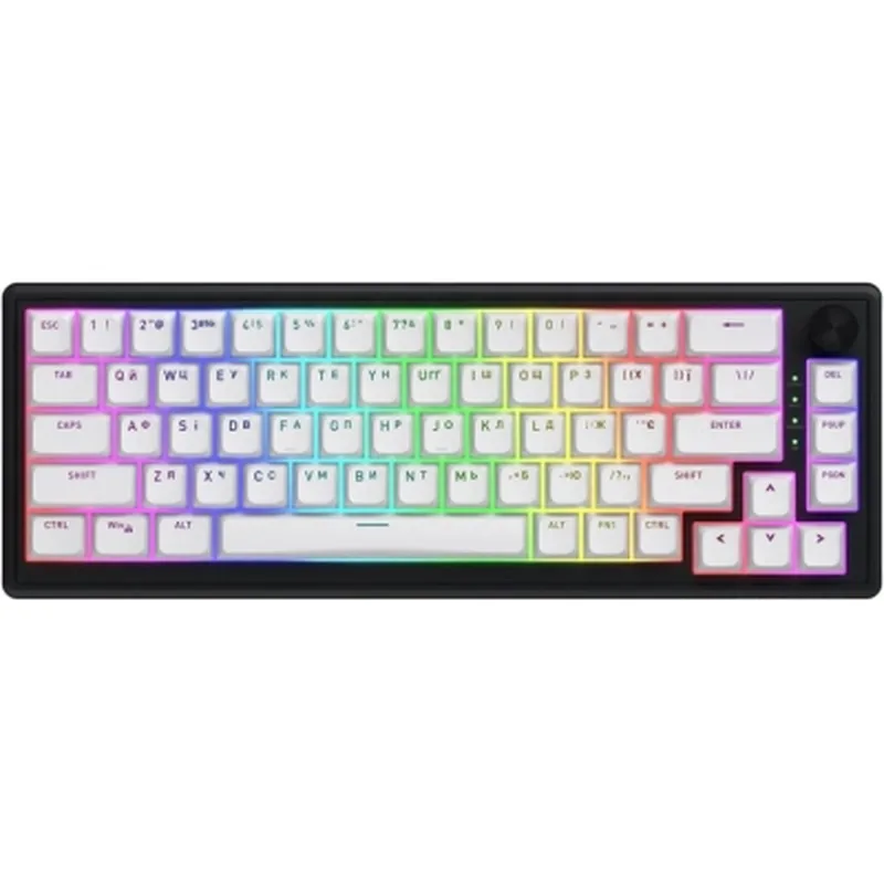 Клавіатура Hator Skyfall 65 Aurum Sterling RGB Wireless/Bluetooth/USB UA Black/White (HTK3160UA)