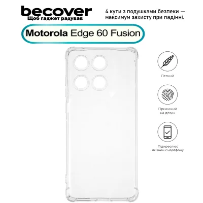 Чохол до мобільного телефона BeCover Anti-Shock Motorola Edge 60 Fusion Clear (713805)