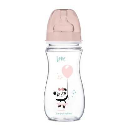 Пляшечка для годування Canpol babies антиколькова EasyStart - Toys з широким отвором 300 мл (35/222_pin)