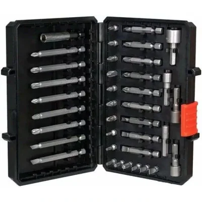 Набір біт Black&Decker PH0,PH1,SL4,SL6,Pz1,Pz2,Тx10,Тx20,L 25,50,75 мм,38 шт, кейс (A7202)