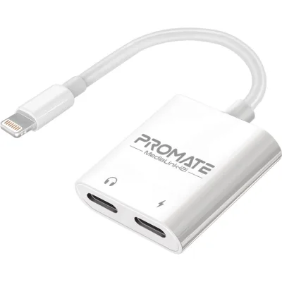 Адаптер Lightning to Lightning 12W + Lightning audio Promate (medialink-i2i)