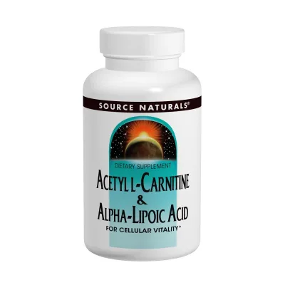 Амінокислота Source Naturals Ацетил-L-Карнітін та Альфа-Ліпоєва Кислота 650мг, 60 табл (SN1799)