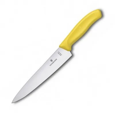 Кухонний ніж Victorinox SwissClassic Carving лезо 19см з жовт. ручкою (блістер)
