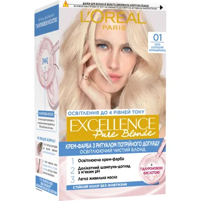 Фарба для волосся L'Oreal Paris Excellence 01 - Супер-освітлюючий русявий натуральний (3600523781140/3600524094010)