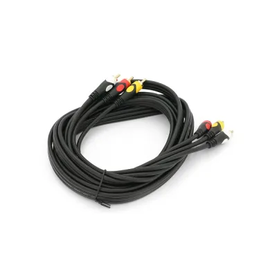 Кабель мультимедійний 3xRCA M to 3xRCA M 3.0m black Voltronic (YT-3хRCA(M)/3хRCA(M)-3.0P)