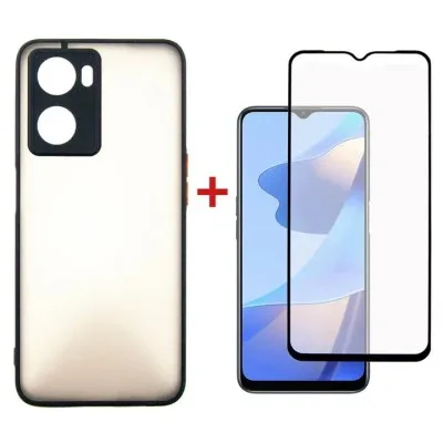 Чохол до мобільного телефона Dengos Kit for OPPO A57s case + glass (Black) (DG-KM-35)