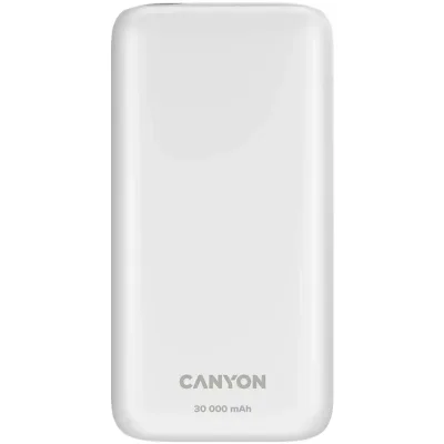 Батарея універсальна Canyon PB-301 30000mAh PD/20W, QC/3.0 (CNE-CPB301W)