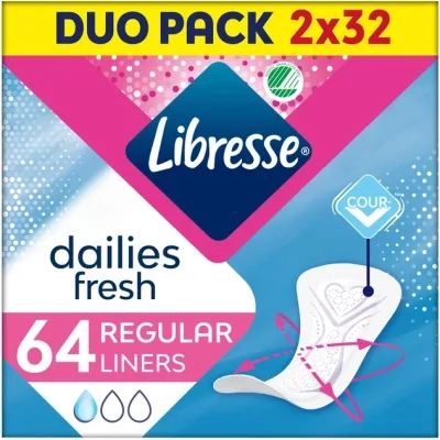 Щоденні прокладки Libresse Dailies Protect Regular Liners 64 шт. (7322540082210)