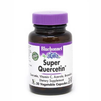 Антиоксидант Bluebonnet Nutrition Кверцетин, Super Quercetin, 30 вегетаріанських капсул (BLB-00550)