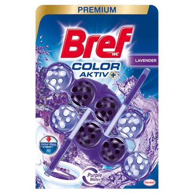 Туалетний блок Bref Кольорова вода Лаванда 2х50 г (9000101351163/9000101089561)