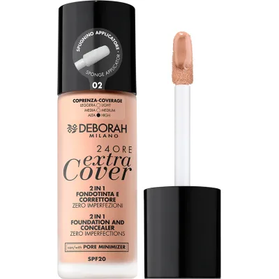 Тональна основа Deborah 24Ore Extra Cover SPF20 02 30 мл (8009518333947)