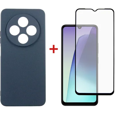 Чохол до мобільного телефона Dengos Xiaomi Redmi 14C Carbon + glass (Blue) (DG-KM-120)