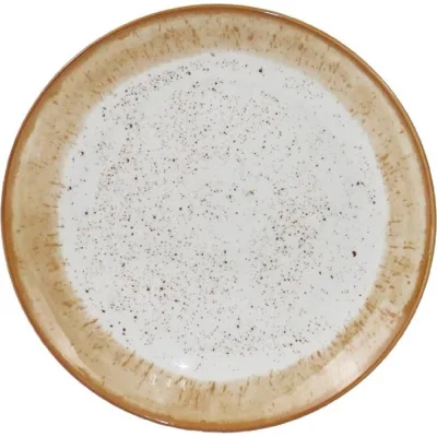 Тарілка ARDESTO Siena, 27см, порцеляна, біло-жовтий (AR2927SBG)