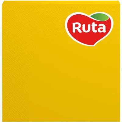 Серветки столові Ruta Колор 3 шари 33х33 см Жовті 20 шт. (4820023741645)