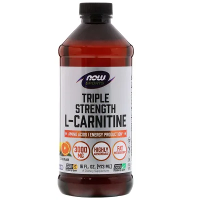 Амінокислота Now Foods L-Карнітин, 3000 мг, Рідкий з цитрусовим смаком, L-Carnitine (NOW-00064)