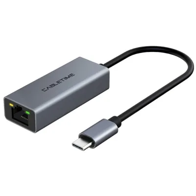Адаптер USB-C to RJ45 Ethernet 100Mbps 0.15m Cabletime (CA915804)