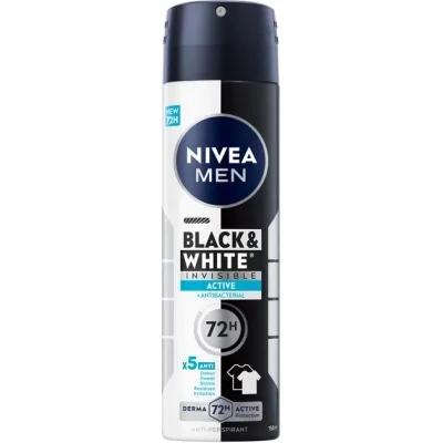 Антиперспірант Nivea MEN Black & White Invisible Active Anti-Perspirant 150 мл (4006000026688)