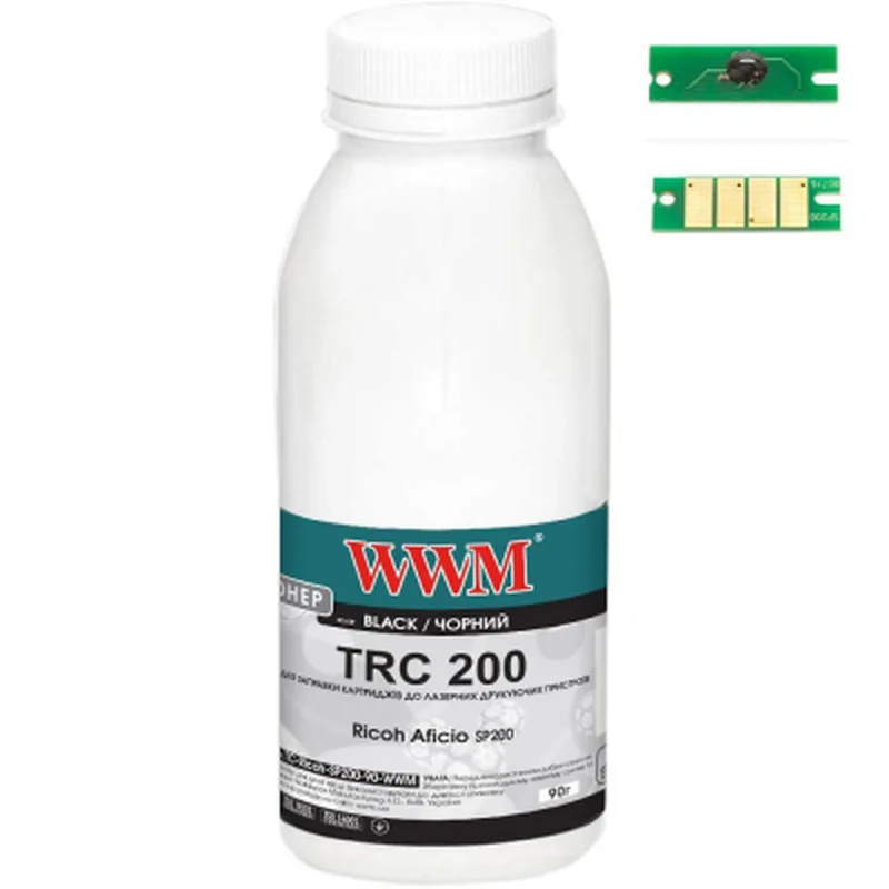 Тонер Ricoh Aficio SP200, 90г Black, chip WWM (TC-Ricoh-SP200-90-WWM)