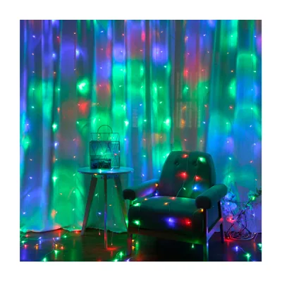 Гірлянда Voltronic Штора 120 LED Водопад (Red/Green/Blue/Yellow), прозора, 3*1 м, 8 режимів, 220V (GAR120LED-RGB)