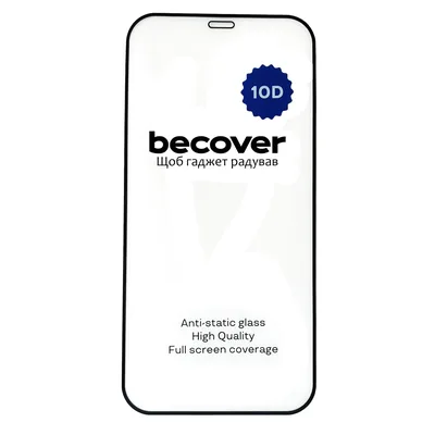 Скло захисне BeCover Apple iPhone 12 10D Black (711324)
