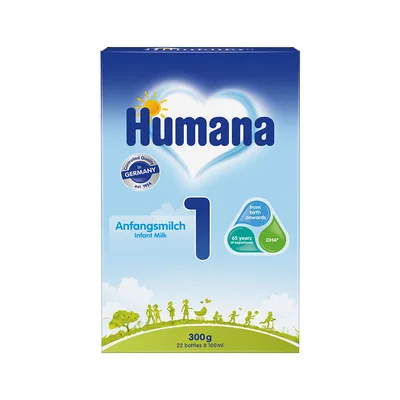 Дитяча суміш Humana 1 LC PUFA з пребіотиками і нуклеотидами, 300 г (4031244720269)