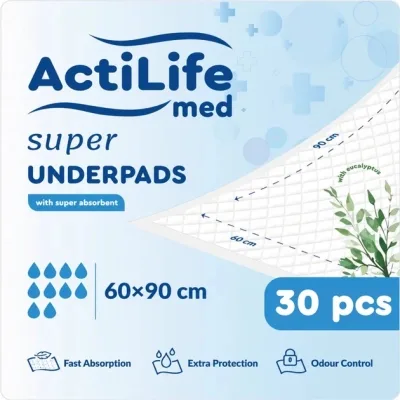 Пелюшки для малюків ActiLife Med Super 60 х 90, 30 шт (4820174981495)