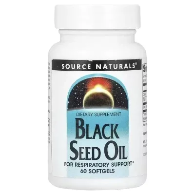 Трави Source Naturals Олія чорного кмину, Black Seed Oil, 60 гелевих капсул (SNS-02756)