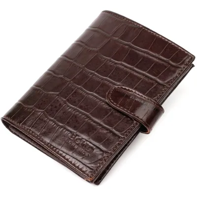 Портмоне Bond Accessories З натуральної шкіри Коричневе (22058)